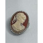 Vintage 70’s 80’s Victorian styled cameo brooch Silver Photo 1