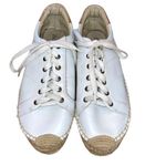 Soludos  Espadrille Shoes Sneakers Lace Up White Natural Size 9‎ Photo 2