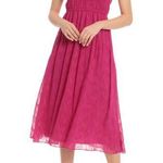Maggy London Halter Neck Dress Clip Dot Maxi Fuchsia Red Size 12 New w/Tag Photo 0