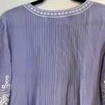 Rungolee 100% Silk Embroidered Shift Dress in Periwinkle Sz L Purple Size L Photo 4