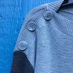 Vince Camuto Striped Ribbed Knit Button Shoulder Casual Sweater Plus Size Blouse Photo 6