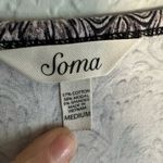 Soma Sleep Shirt Medium Lavender Paisley Peacock Feathers Purple Photo 3