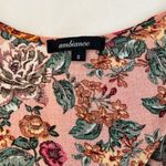 Ambiance szS flowered faux wrap bodice skirted elastic waist shorts romper EUC Red Photo 2
