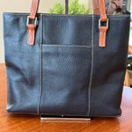 Dooney & Bourke Pebble Grain Small Lexington Black & Brown Pebbled Leather Tote Photo 3