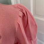 KARL LAGERFELD PARIS FLAMINGO Pink PUFFY SLEEVE RIBBED KNIT TOP & CHARMS Medium Photo 2