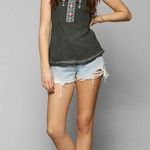 American Age  Acid wash embroidery halter top sz M Photo 0