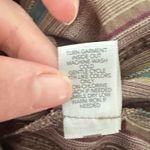 Christopher & Banks Christopher Banks Womens XL Brown Striped Ruffle Button Top Boho Earthy Office Photo 7