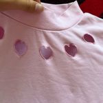 Spinns Japan Kawaii pink heart cut out mock top XS Photo 2