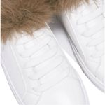 Cape Robbin NWT White Slip on Sneakers with Faux Brown Fur Trim Sz 10 Style Vibe Photo 1