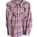 Wrangler Wrancher Shirts Women's Large Long Sleeve Pearl Snap Western Photo 0