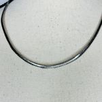 Sterling Silver 925 Flat Omega Choker Collar Necklace 19.5” Italy Photo 1