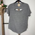 Chaser Grey Cutout Short Sleeve T Shirt Womens Size Large Gray Photo 1