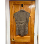 frame denim FRAME Arie Sleeveless Linen Button Down Top Desert XS Utility Blouse Photo 4