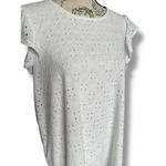 Torrid New Plus Eyelet Jersey Crew Neck Ruffle Sleeve Top Bright White Size 2 2X Photo 1