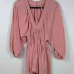 Free People For The Moment Mini Dress Women’s Small Pink Balloon Sleeves Ruched Photo 2