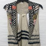 Anthropologie Moth ANTHRO Draw The Eye Tan Black Comb Mix Media Racerback Sweater Vest $128 EUC S/M Photo 5