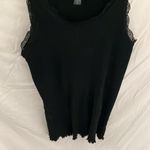Banana Republic : Black, lace trimmed, ribbed tank top- size XL Photo 4