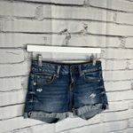 American Eagle  Super Stretch Blue Jean Shorts 0 High-Rise Casual Summer Denim Photo 2