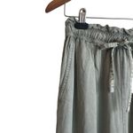 C&C California Coastal Wide Leg Pants S Green Drawstring Waist Soft Boho Beachy Photo 2