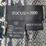 Focus 2000 Womens Trench Coat Size 10 Black White Houndstooth Long Sleeve Button Photo 4