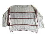 easel Cream and Brown Striped Women's Sweater Photo 1