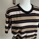 Striped Short Sleeve Sweater Size L Black Size L Photo 2