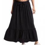 Abound  Cotton Gauze Tiered Maxi Skirt NWT Black Small Photo 0