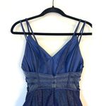 Let's Prom Cinderella Shimmery Blue Dress Mesh Details Corset Double Straps XS Photo 3