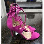 Marc Fisher  Heels Women's Size 7 Pink Suede Lace Up Strappy Stiletto High Heel Photo 2