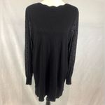 Cable & Gauge  scalloped neck long sheer sleeve black sweater dress size medium Photo 0