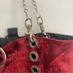 Chouette Reversible Convertible Black Leather Brocade Boho Hobo Tote Purse Bag Photo 2