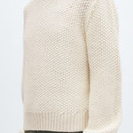 Mango Women’s Ivory Round Spring Neck Knitted Sweater Size Small Photo 0