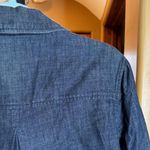 Ann Taylor  Blue Denim 3/4 Sleeve Jacket Blazer w Silver Button Detail Size Large Photo 9
