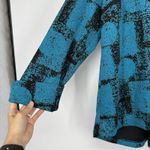 Yushi Women's Textured Jacket Size L Blue Black Big Button Art to Wear Artsy Size L Photo 3