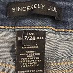 Sincerely Jules  Womens Jeans Size 7  Blue Distressed Relaxed Mid Rise Raw Hem Photo 1