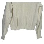 J.Crew  Wool Blend Cable Knit Relaxed Fit Long Sleeve Crew Neck Sweater XS Cream Photo 2