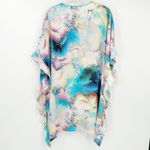 BCBGMAXAZRIA  Womens M/L Dove Watercolor Floral‎ Kimono Sleeve Tunic Top Coverup Photo 8