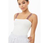 Forever 21 White Striped-Trim Bodysuit Photo 4