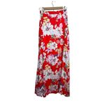 Anthropologie  IF BY SEA Red Floral Maxi Skirt Sz. XS Photo 4