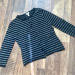 Garnet Hill merino wool sweater striped size small  button up knit Photo 2