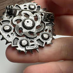 Miracle Orange Rhinestone Celtic Scottish Thistle Brooch Pin Silver Tone Signed Gold Photo 6