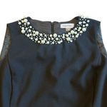 Calvin Klein  Sleeveless Sheath Dress Black w/ Pearl Bead Trim Size 4 Women's Photo 0