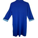 appleseed's Blue Cotton 3/4 Sleeve Collared 1/4 Button Knee Length Dress Size S Photo 2