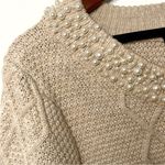 Karl Lagerfeld Paris pearl chunky knit sweater shiny beige size L Photo 6