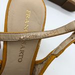 Franco Sarto  Womens Wedge Sandals Leather Laser Cut Slingback Yellow Size 8 Photo 8