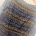 ZARA  Basic Striped Metallic Sweater Dress Navy Black Gold 4% Wool sz Med… Photo 1