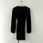 Gianni Bini NWT  Leighton Black Velvet Long Sleeve Wrap Mini Dress Photo 2
