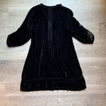 CP Shades Regina Crushed Velvet Pintucked Roll Tab Sleeves Rayon Silk Dress Sz S Photo 7