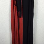 ZARA Red Black Colorblock Stretch Jersey Wrap Midi Dress Small Photo 7
