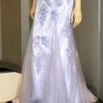 Jovani Lavender women’s Formal Evening Gown Size 8 Beaded Lace Tulle Dress Photo 13
